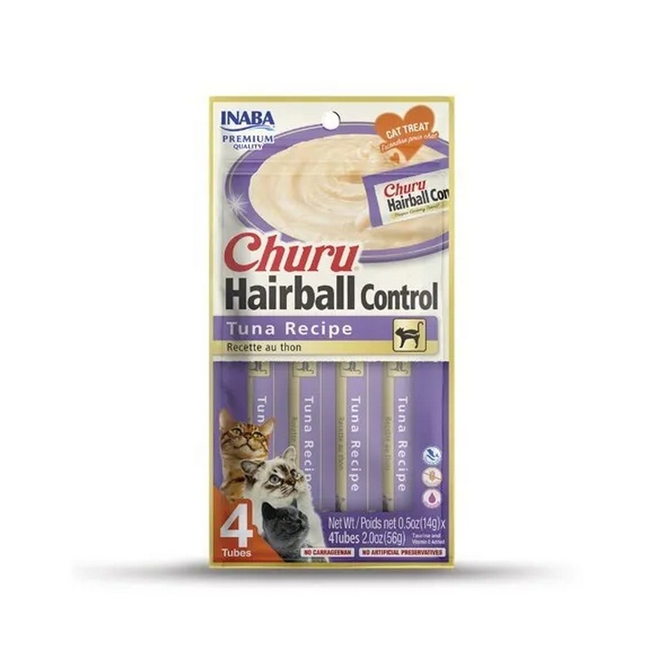 Pamlsok Inaba Churu Hairball cat Tuniak 4 tuby 56 g